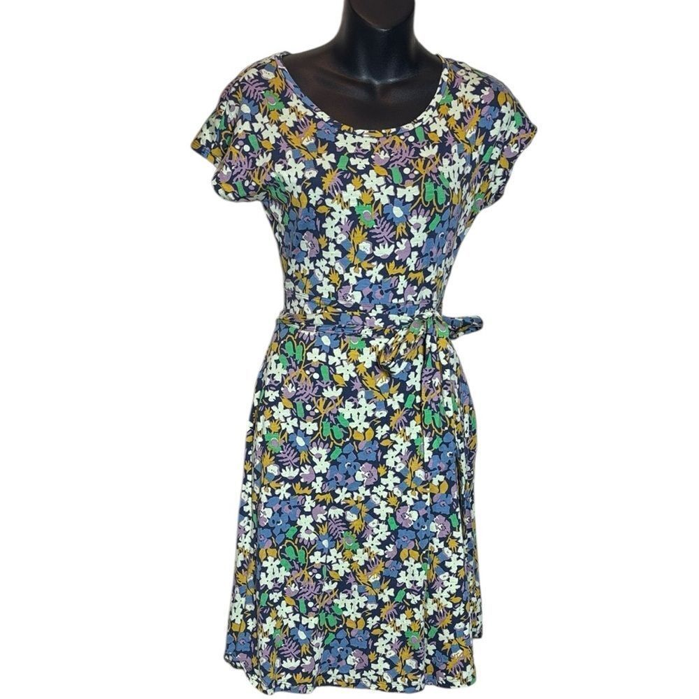 Toad & co women’s xs floral cue wrap dress granola girl abstract maximalist